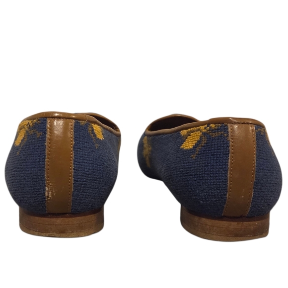 Zalo Vintage Needlepoint Tapestry Embroidered Slip On Loafer Mules Flats Size 9 - Picture 5 of 8